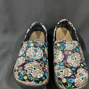 Glolily Jenny Day of The Dead Clogs. Size 6.  Women’s , Nurse clogs